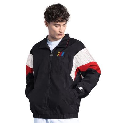 STARTER Men's Starter Black/Red NASCAR Yard Line Full-Zip Jacket 