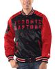 STARTER Men's Starter Black/Red Toronto Raptors Renegade Satin Full-Snap Varsity Jacket  - 1