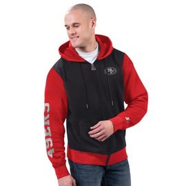 STARTER Men's Starter Black/Scarlet San Francisco 49ers Thursday Night Gridiron Full-Zip Hoodie 