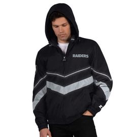 STARTER Men's Starter Black/Silver Las Vegas Raiders Thursday Night Gridiron Full-Zip Jacket 