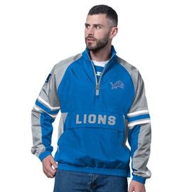 STARTER Men's Starter Blue Detroit Lions Prospect Half-Zip Pullover 