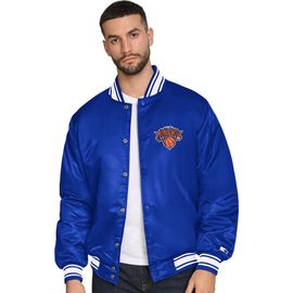 STARTER Men's Starter Blue New York Knicks Final Buzzer Satin Varsity Full-Snap Jacket 