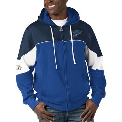 STARTER Men's Starter Blue/Navy St. Louis Blues Power Forward Full-Zip Hoodie 