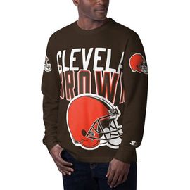 STARTER Men's Starter Brown Cleveland Browns Clutch Hit Long Sleeve T-Shirt 