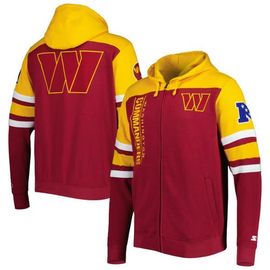 STARTER Men's Starter Burgundy Washington Commanders Extreme Full-Zip Hoodie Jacket 
