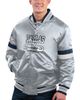 STARTER Men's Starter Gray Dallas Cowboys Home Game Satin Full-Snap Varsity Jacket  - 1