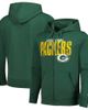 STARTER Men's Starter Green Green Bay Packers Distressed Classic Full-Zip Hoodie  - 1