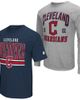 STARTER Men's Starter Heather Gray/Navy Cleveland Guardians Two-Pack Long Sleeve & Short Sleeve T-Shirt Set  - 1