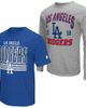 STARTER Men's Starter Heather Gray/Royal Los Angeles Dodgers Two-Pack Long Sleeve & Short Sleeve T-Shirt Set  - 1