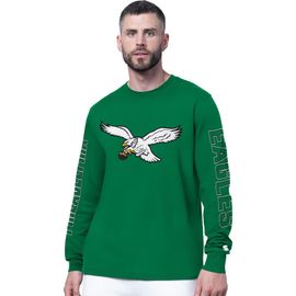 STARTER Men's Starter Kelly Green Philadelphia Eagles Clutch Hit II Vintage Logo Long-Sleeve T-Shirt 