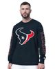 STARTER Men's Starter Navy Houston Texans Clutch Hit II Long-Sleeve T-Shirt  - 1