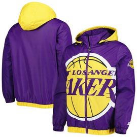 STARTER Men's Starter Purple Los Angeles Lakers The Triple Double Full-Zip Hoodie Jacket 