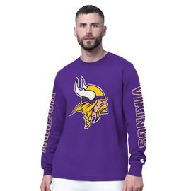 STARTER Men's Starter Purple Minnesota Vikings Clutch Hit II Long-Sleeve T-Shirt 