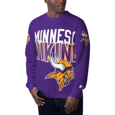 STARTER Men's Starter Purple Minnesota Vikings Clutch Hit Long Sleeve T-Shirt 