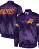 STARTER Men's Starter Purple Phoenix Suns Pick & Roll Satin Full-Snap Varsity Jacket  - 1