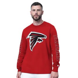 STARTER Men's Starter Red Atlanta Falcons Clutch Hit II Long-Sleeve T-Shirt 