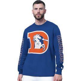 STARTER Men's Starter Royal Denver Broncos Clutch Hit II Vintage Logo Long-Sleeve T-Shirt 