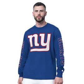 STARTER Men's Starter Royal New York Giants Clutch Hit II Long-Sleeve T-Shirt 
