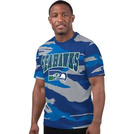 STARTER Men's Starter Royal/Gray Seattle Seahawks Thursday Night Gridiron Classics Vintage Logo T-Shirt 