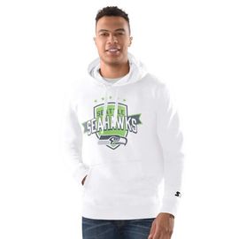STARTER Men's Starter White Seattle Seahawks Vintage Pullover Hoodie 