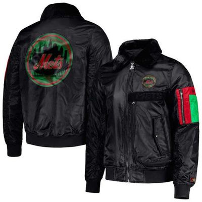 STARTER Men's Starter x Ty Mopkins Black New York Mets Black History Month Satin Full-Zip Jacket 
