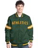 STARTER Men's Starter Green Athletics Scout Full-Snap Varsity Jacket  - 1