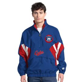 STARTER Men's Starter Royal Chicago Cubs Cooperstown Chief Half-Zip Pullover 