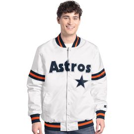 STARTER Men's Starter White Houston Astros Cooperstown Scout Full-Snap Varsity Jacket 