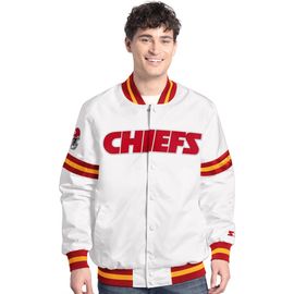 STARTER Men's Starter White Kansas City Chiefs Scout Full-Snap Varsity Jacket 