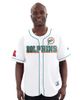 STARTER Men's Starter White Miami Dolphins Relay Vintage Full-Button Baseball Jersey  - 1