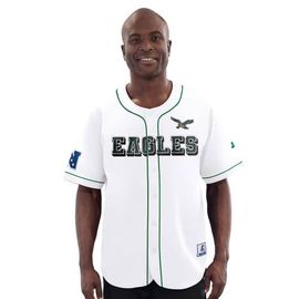 STARTER Men's Starter White Philadelphia Eagles Relay Vintage Full-Button Baseball Jersey 