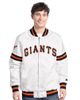STARTER Men's Starter White San Francisco Giants Cooperstown Scout Full-Snap Varsity Jacket  - 1