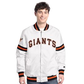 STARTER Men's Starter White San Francisco Giants Cooperstown Scout Full-Snap Varsity Jacket 