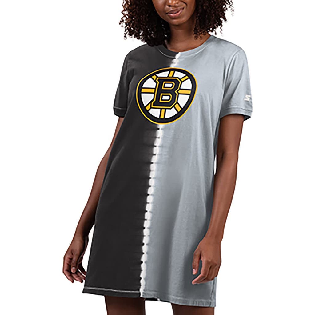 STARTER Women's Starter Black Boston Bruins Ace Tie-Dye Sneaker Dress 
