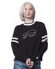 STARTER Women's Starter Black Buffalo Bills Rally Drop Shoulder Cropped Sweatshirt  - 1