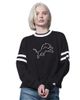 STARTER Women's Starter Black Detroit Lions Rally Drop Shoulder Cropped Sweatshirt  - 1