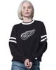 STARTER Women's Starter Black Detroit Red Wings Rally Fleece Cropped Sweatshirt  - 1
