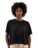 STARTER Women's Starter Black Houston Texans Rhinestone Sprinkle Boxy Cropped T-Shirt  - 1