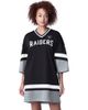 STARTER Women's Starter Black Las Vegas Raiders Slap Shot 3/4 Sleeve Sneaker Dress  - 1