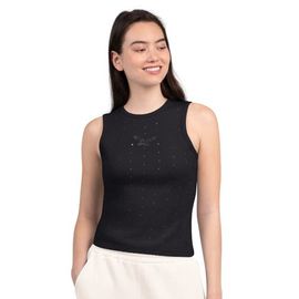 STARTER Women's Starter Black Philadelphia Eagles Rhinestone Sprinkle Ribbed Tank 
