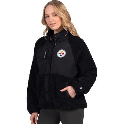 STARTER Women's Starter Black Pittsburgh Steelers On the Ball Sherpa Jacket 