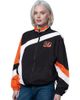STARTER Women's Starter Black/Orange Cincinnati Bengals Vintage 1st Quarter Full-Zip Windbreaker  - 1