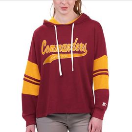 STARTER Women's Starter Burgundy Washington Commanders Bump And Run Long Sleeve Hoodie T-Shirt 