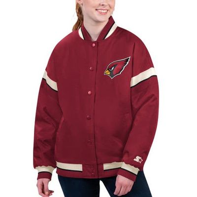 STARTER Women's Starter Cardinal Arizona Cardinals Tournament Full-Snap Varsity Jacket 