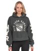STARTER Women's Starter Charcoal New York Rangers Star Player Cropped Fleece Hoodie - 1