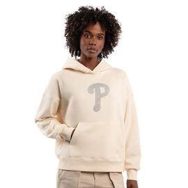 STARTER Women's Starter Cream Philadelphia Phillies Fleece Rhinestone Hoodie 