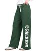 STARTER Women's Starter Green Green Bay Packers Field Wide Leg Sweatpants  - 1