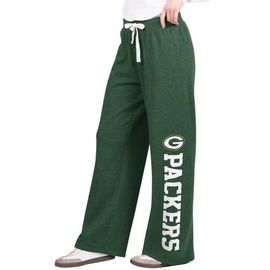 STARTER Women's Starter Green Green Bay Packers Field Wide Leg Sweatpants 