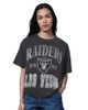 STARTER Women's Starter Heather Black Las Vegas Raiders Oversized Hall of Fame T-Shirt  - 1