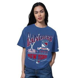 STARTER Women's Starter Heather Blue New York Rangers Oversized Hall of Fame T-Shirt 